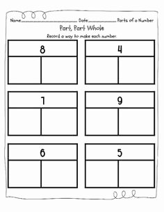Part Part whole Worksheet Inspirational Part Part whole assessments or Worksheets