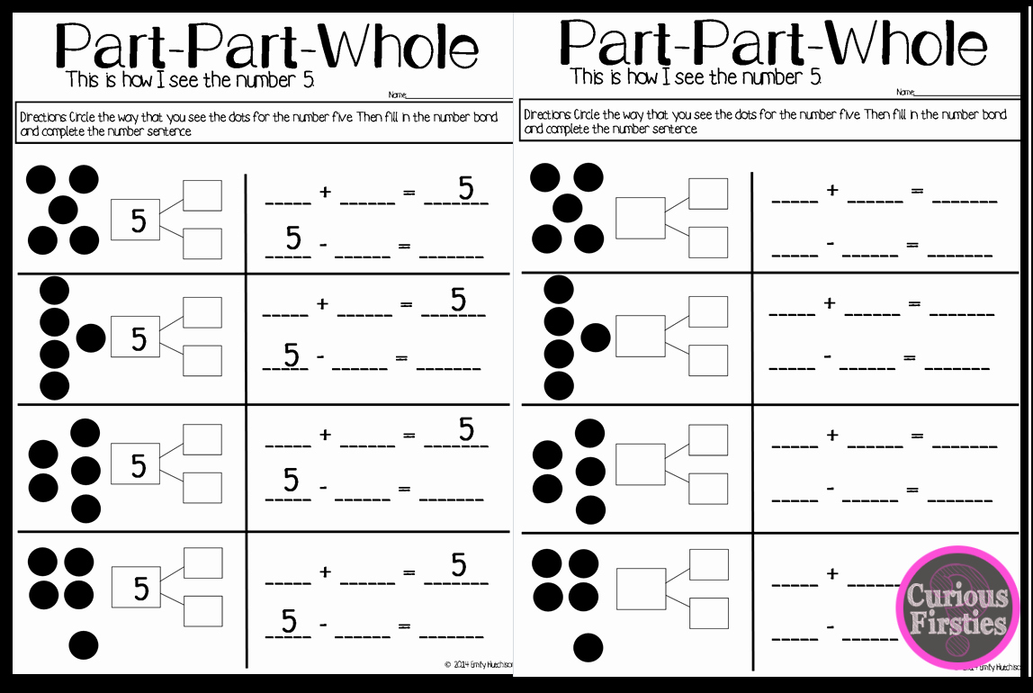 Part Part whole Worksheet New Curious Firsties How I See Numbers Part Part whole