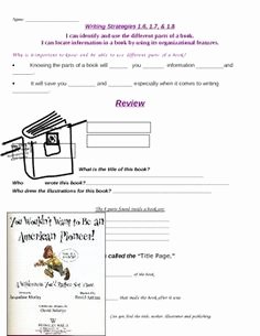 Parts Of A Book Worksheet Beautiful 1000 Images About Book Parts On Pinterest