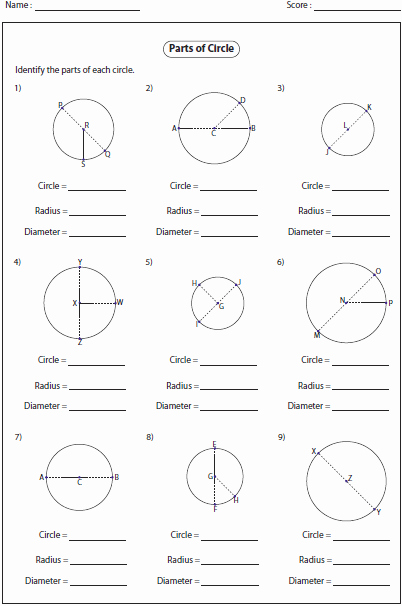 Parts Of A Circle Worksheet Awesome Circles Worksheets