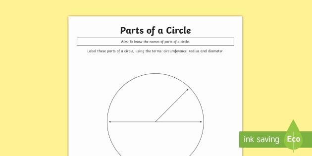 Parts Of A Circle Worksheet Beautiful Year 6 Parts Of A Circle Differentiated Worksheet