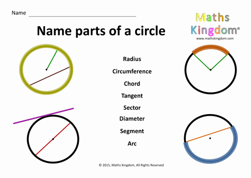 Parts Of A Circle Worksheet Inspirational Name Parts Of A Circle by Mathskingdom Teaching