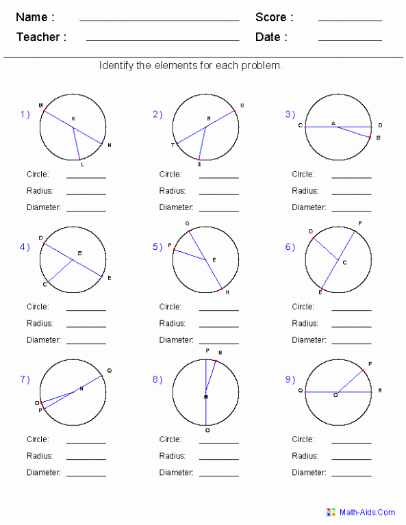 Parts Of A Circle Worksheet Lovely Gcse Maths