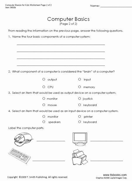 Parts Of A Computer Worksheet Awesome 17 Best Of Basic Puter Skills Handouts and
