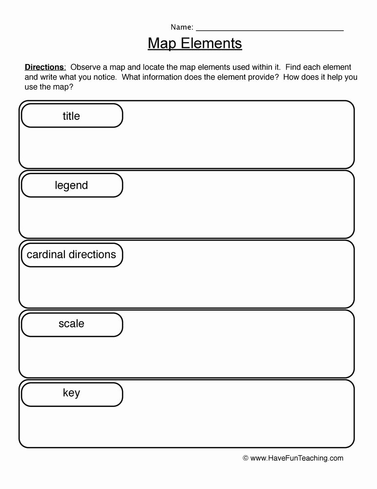 Parts Of A Map Worksheet Lovely Find the Parts Of A Map Worksheet