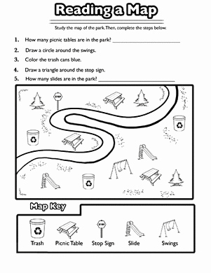 Parts Of A Map Worksheet New Reading A Map Worksheet