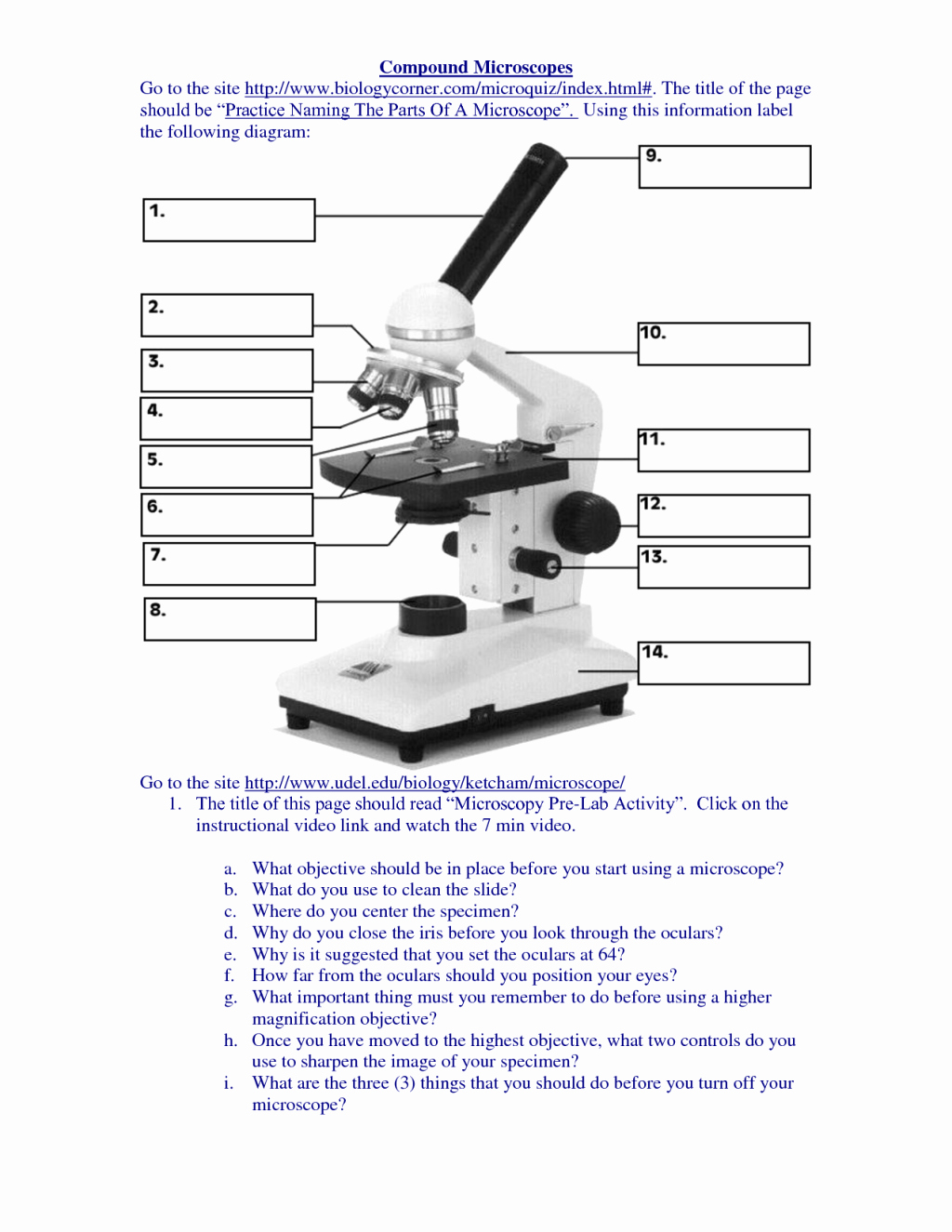 Parts Of A Microscope Worksheet Fresh Pound Microscopes Biological Science Picture