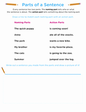Parts Of A Sentence Worksheet Elegant Beginning Grammar Parts Of A Sentence