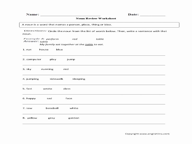Parts Of Speech Review Worksheet Inspirational Parts Speech Review Worksheet Free Printable Worksheets