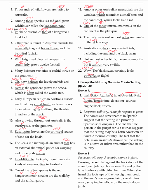 Parts Of Speech Review Worksheet Unique Johnston Jessica 9th Grade English