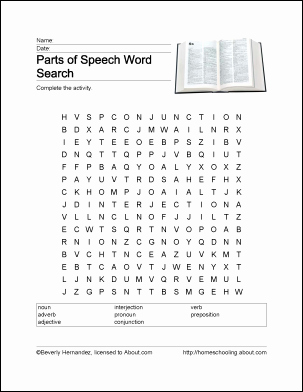 Parts Of Speech Worksheet Pdf Beautiful Printable Activities for Learning the Parts Of Speech
