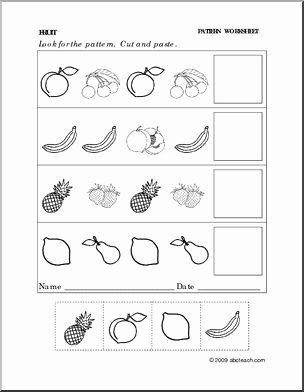 Patterns Worksheet for Kindergarten Beautiful 10 Best Of Preschool Fruit Worksheets Coloring