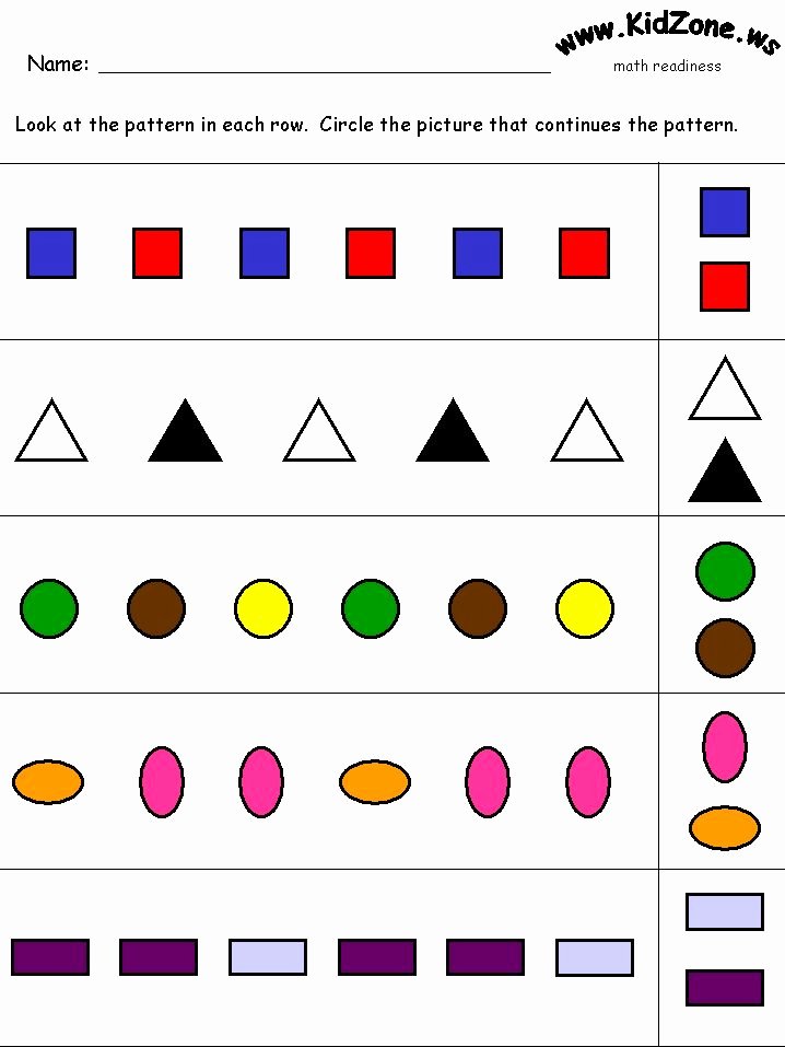 Patterns Worksheet for Kindergarten Best Of Math Sheets Prek Patterns