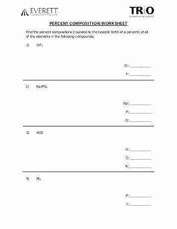 Percent Composition Worksheet Answers Beautiful Percent Position Worksheet Answers