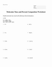 Percent Composition Worksheet Answers Inspirational Molecular Mass and Percent Position Worksheet Worksheet