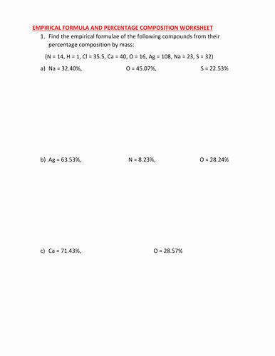 Percent Composition Worksheet Answers Lovely Percentage Position Worksheet Answers