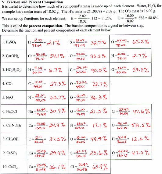 Percent Composition Worksheet Answers Lovely Percentage Position Worksheet
