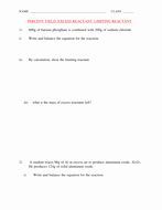 Percent Error Worksheet Answer Key Best Of Percent Yield and Limiting Reactant Worksheet with Answers