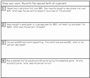 Percent Error Worksheet Answers Awesome Percent Change and Percent Error Notes and Worksheet by