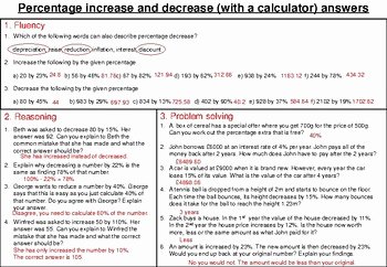 Percentage Increase and Decrease Worksheet New Percentage Increase and Decrease Calculator Mastery