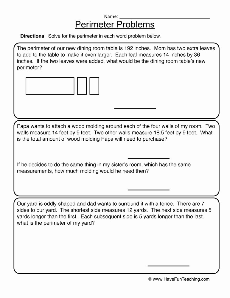 Perimeter Word Problems Worksheet Beautiful Measurement Worksheets Page 4 Of 6 Have Fun Teaching