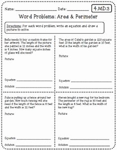 Perimeter Word Problems Worksheet Best Of 1000 Images About area and Perimeter On Pinterest