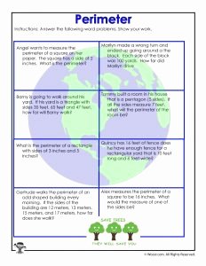 Perimeter Word Problems Worksheet Lovely area and Perimeter Word Problem Worksheets for Earth Day