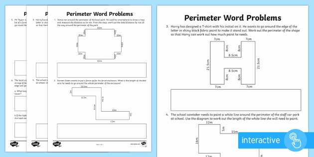 Perimeter Word Problems Worksheet Lovely Rectilinear Shapes Perimeter Word Problems Worksheet