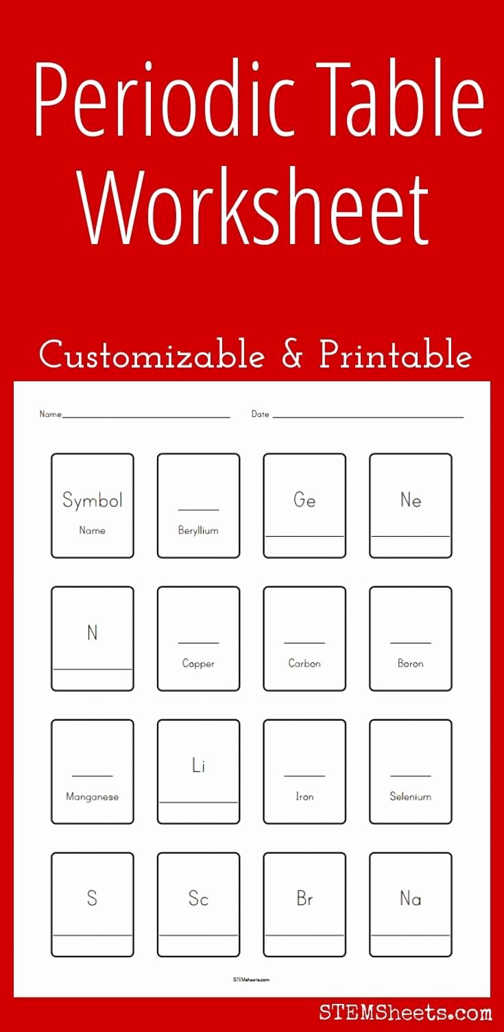Periodic Table Practice Worksheet Awesome Customizable and Printable Periodic Table Worksheet