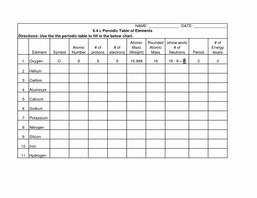 Periodic Table Practice Worksheet Best Of atomic Mass and atomic Number Worksheet