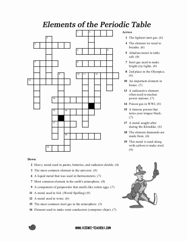 Periodic Table Puzzle Worksheet Answers Best Of 2 Periodic Table Crossword