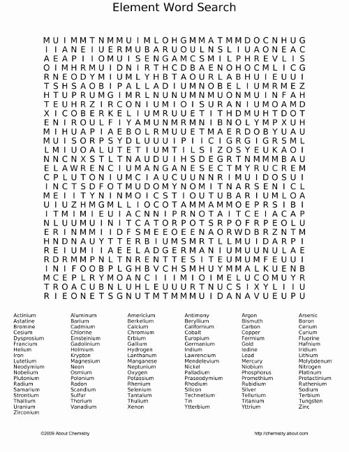 Periodic Table Puzzle Worksheet Answers Lovely Review the Periodic Table with A Fun Element Word Search