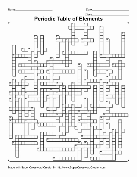 Periodic Table Puzzle Worksheet Fresh Crossword Puzzle Maker Printable Worksheets – Ezzy