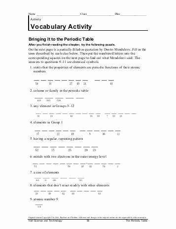 Periodic Table Review Worksheet Best Of Chapter 6 the Periodic Table Worksheet Answers