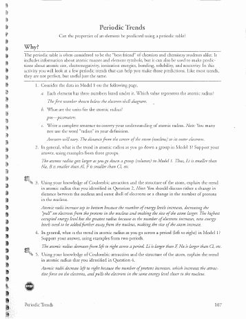 Periodic Table Review Worksheet Fresh Periodic Table Trends Worksheet Answer Key Pogil