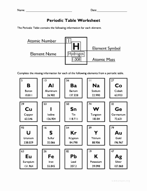 Periodic Table Review Worksheet Lovely the Periodic Table Worksheet Key