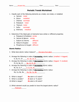 Periodic Table Webquest Worksheet Answers Elegant Periodic Trends Worksheet Answers