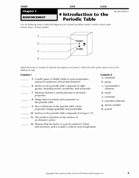 Periodic Table Webquest Worksheet Answers Fresh Introduction to Periodic Table Worksheet Answer Key