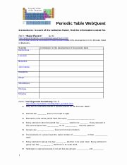 Periodic Table Webquest Worksheet Answers New Families Of the Periodic Table Webquest Answers Families