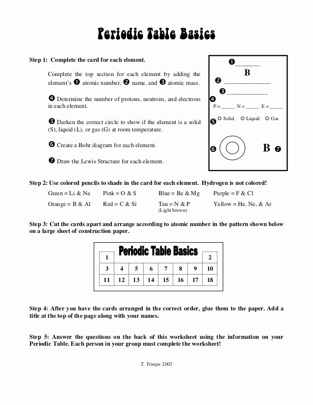 Periodic Table Worksheet Answers Luxury Periodic Table Activity