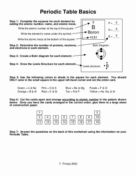 Periodic Table Worksheet Answers New Periodic Table Basics Worksheet for 7th 10th Grade