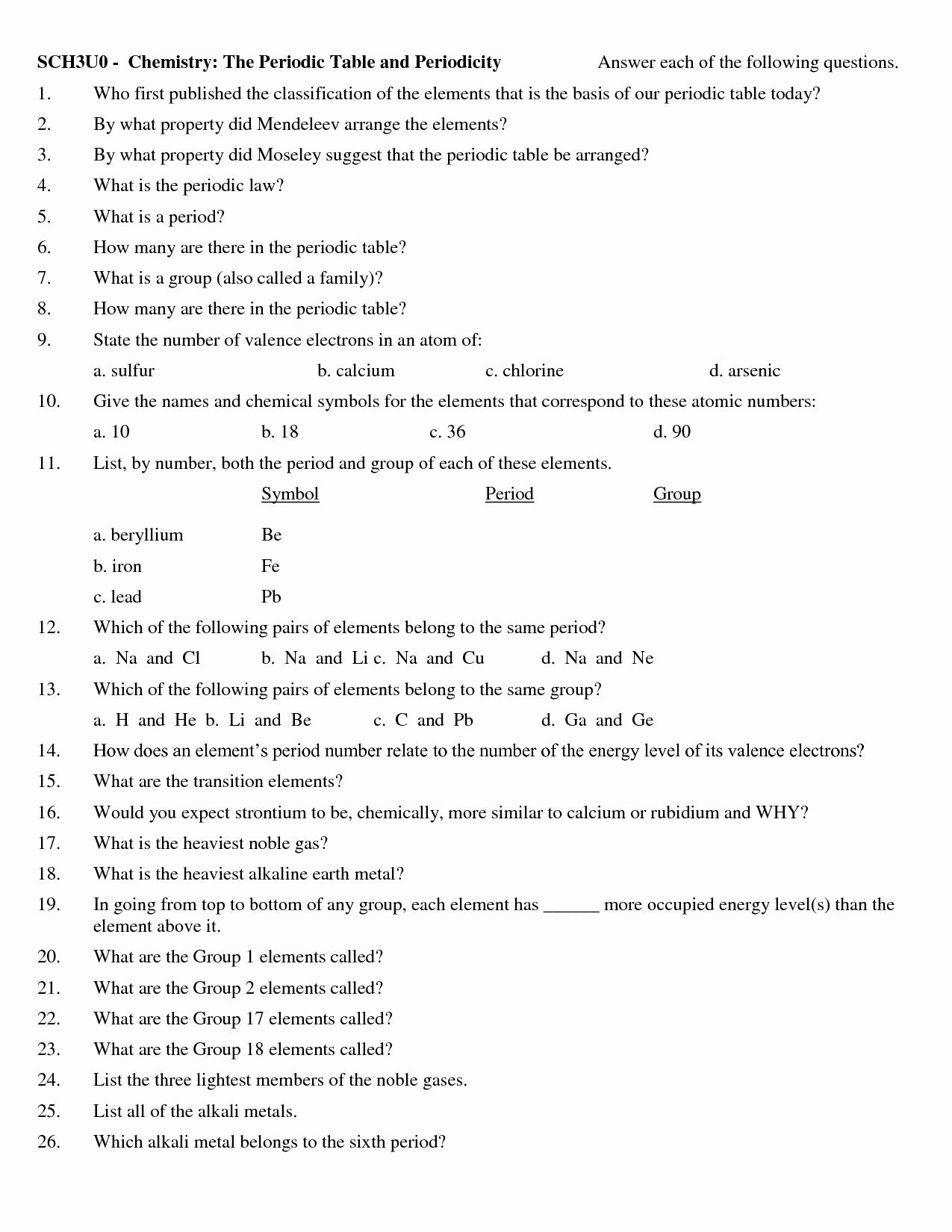 Periodic Table Worksheet Answers Unique 20 Best Of Periodic Trends Worksheet Answers Key