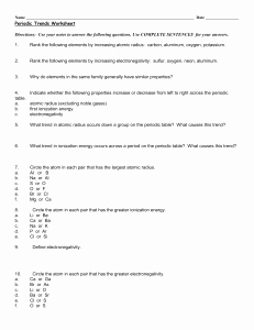 Periodic Trends Worksheet Answer Key Best Of Periodic Trends Worksheet Answers Page 1 1 Rank the