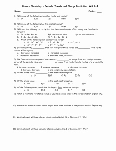 Periodic Trends Worksheet Answer Key Inspirational Periodic Trends Worksheet Answers Page 1 1 Rank the