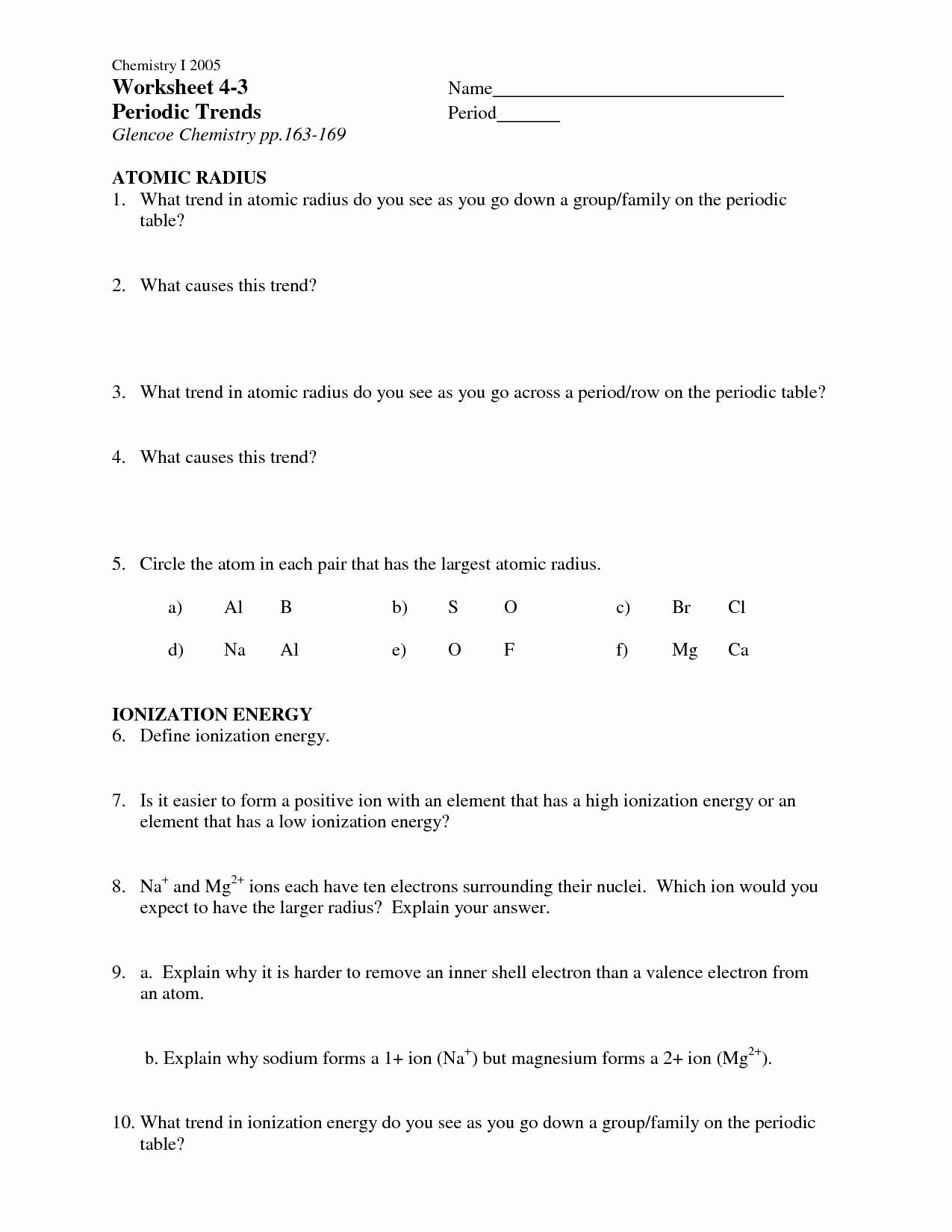 Periodic Trends Worksheet Answer Key Unique 20 Best Of Periodic Trends Worksheet Answers Key
