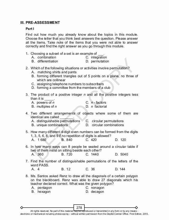 Permutations and Combinations Worksheet Answers Awesome Binations and Permutations Worksheet