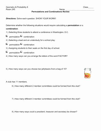 Permutations and Combinations Worksheet Awesome Permutations and Binations Worksheet Ctqr 150 1