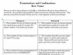 Permutations and Combinations Worksheet Elegant Probability On Pinterest
