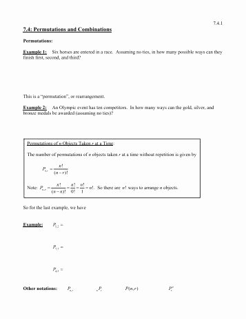 Permutations and Combinations Worksheet Inspirational Permutations and Binations Worksheet Ctqr 150 1