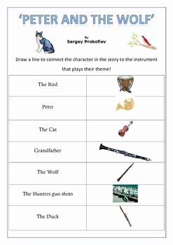 Peter and the Wolf Worksheet Awesome 50 Best Images About Peter and the Wolf Lesson Plans